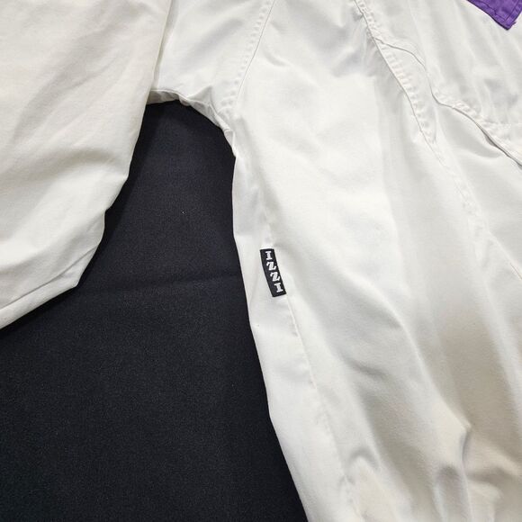 Izzi Women's Colorblock Windbreaker Jacket White Purple Teal Blue M - Picture 9 of 12